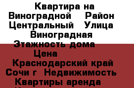 Квартира на Виноградной. › Район ­ Центральный › Улица ­ Виноградная › Этажность дома ­ 4 › Цена ­ 18 000 - Краснодарский край, Сочи г. Недвижимость » Квартиры аренда   . Краснодарский край,Сочи г.